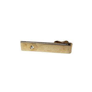 vintage 1950s-60s mens swank gold tone diamond chip inset tie clasp
